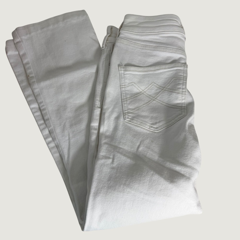Free‎ People Shayla Pebble White High Rise Bootcut Jeans Double Button Size 26 - Picture 7 of 11